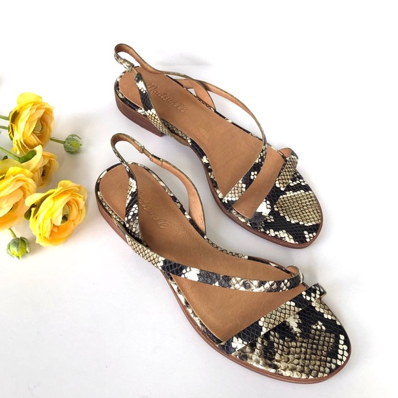Madewell Shoes - Madewell • Heidi Slingback Snake Embossed Sandals